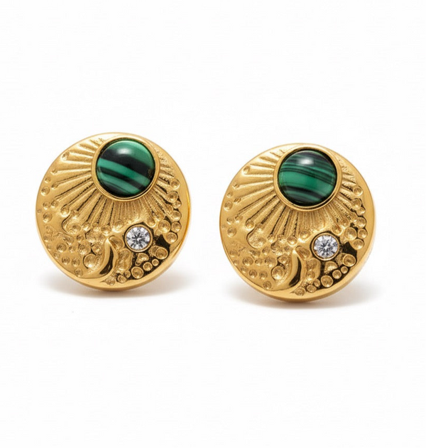 Dahlia Malachite Earrings