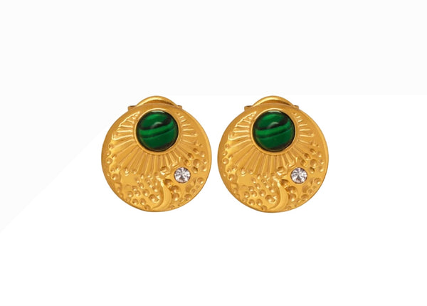 Dahlia Malachite Earrings