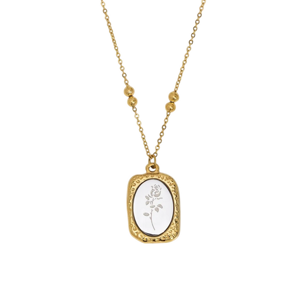 Rose Mirror Necklace