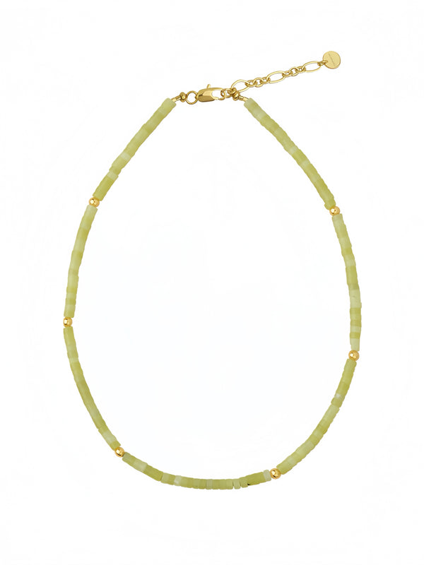 Olive Jade Gemstone Necklace