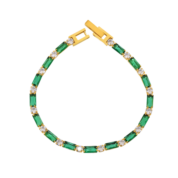 Verdant Glow Tennis Bracelet