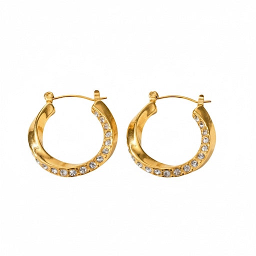 Bella Hoop Earrings- White