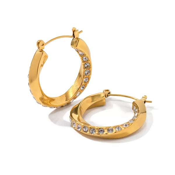 Bella Hoop Earrings- White