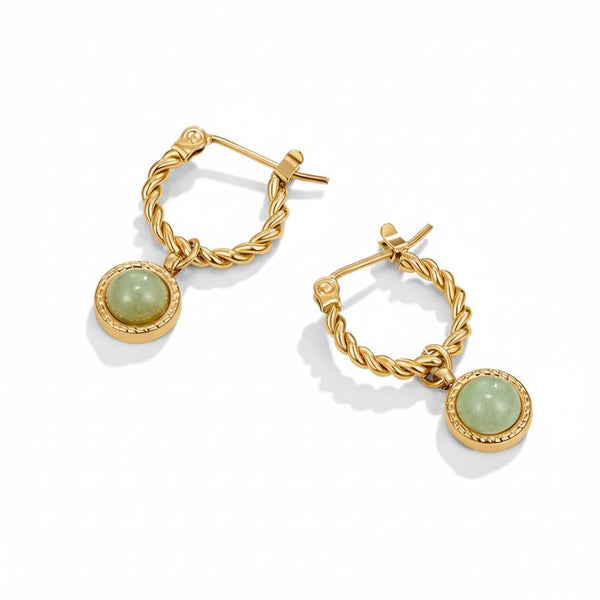 Ellen Earrings - Green Aventurine