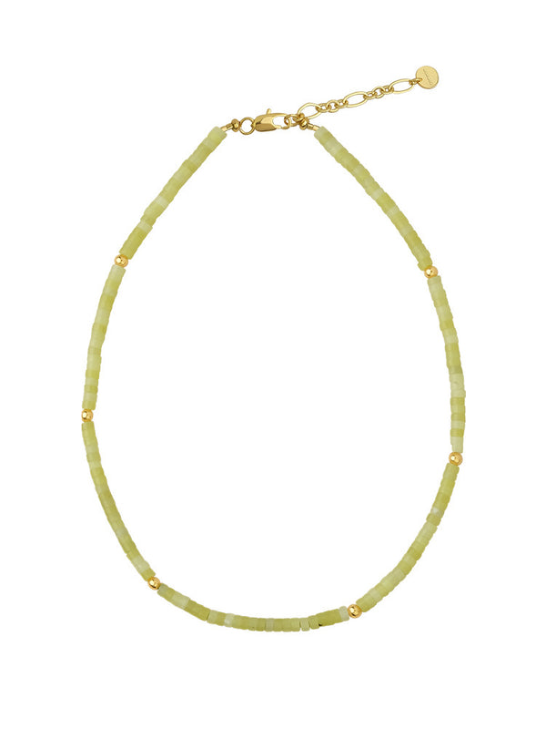 Olive Jade Gemstone Necklace