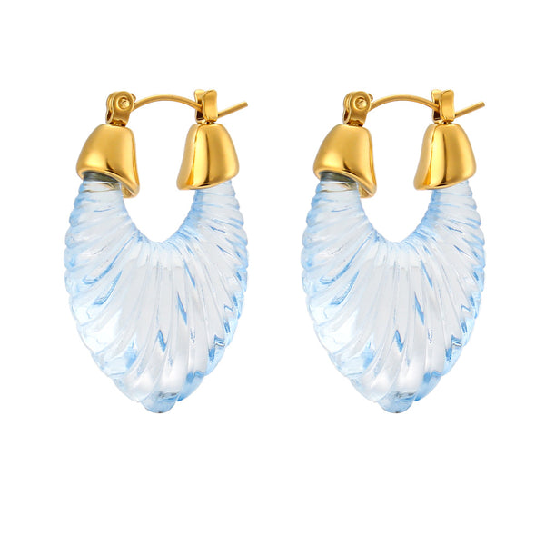 Honolulu Hoop Earrings - Aqua Blue