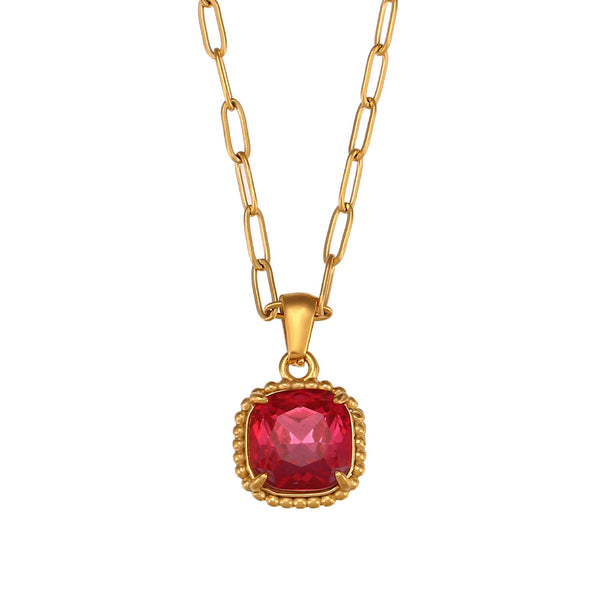 Donatella Necklace - Ruby Red